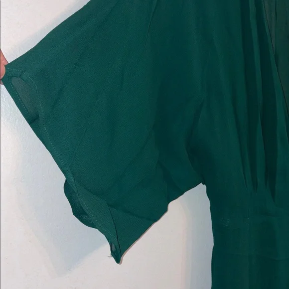 Reformation Winslow Short Sleeve Wrap Dress Emerald Green XS EUC - Picture 9 of 11